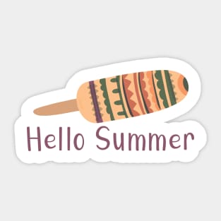 Hello Summer - Multicolored Popsicle Graphic Illustration GC-105-03 Sticker